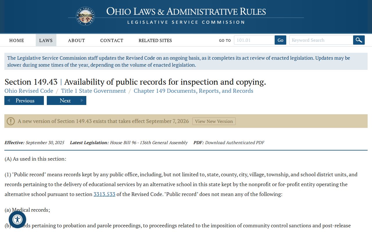 Wooster residents directory Ohio Public Records Act access