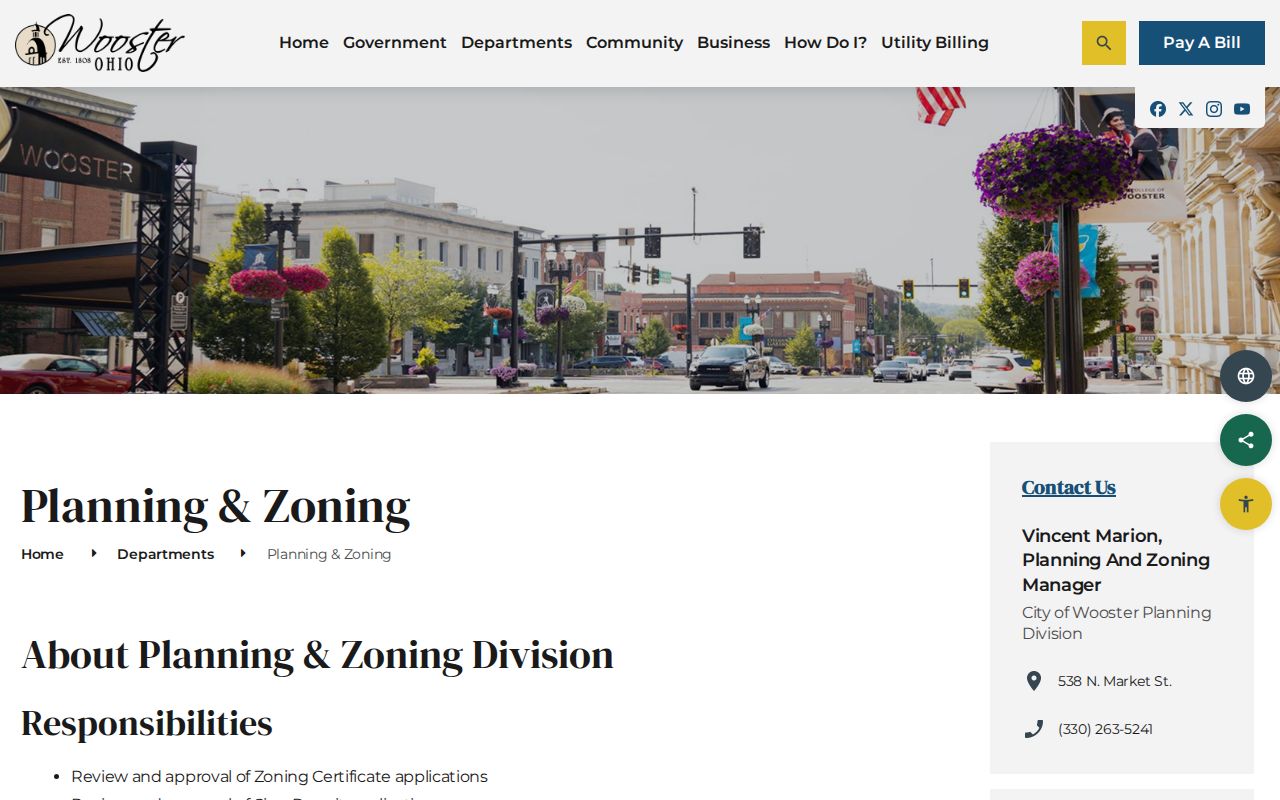 Wooster street directory Planning and Zoning map resources